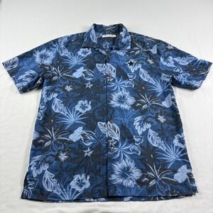 Dallas Cowboys Tommy Bahama Shirt Mens Small Blue Floral Hawaiian Camp NFL